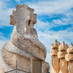 Iconic Gaudí Chimneys at Casa Milà, Barcelona